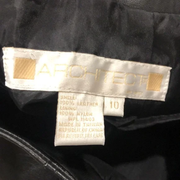 ARCHITECT 100% Leather Black Skirt Size 10 - Picture 5 of 5